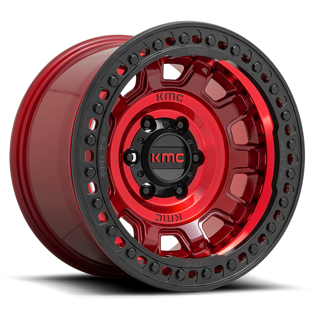 KMC KM236 Tank Beadlock Wheel - Candy Red