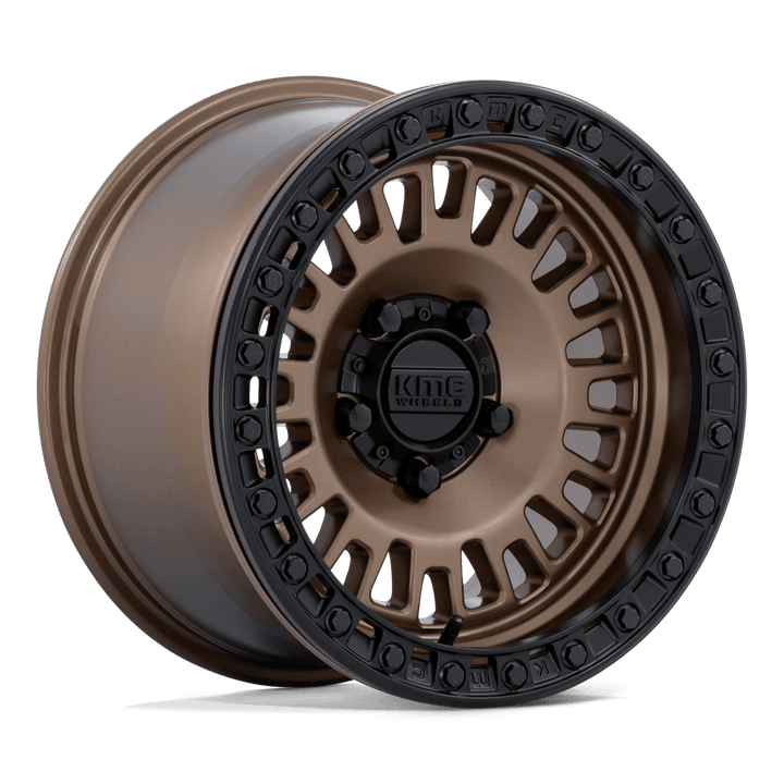 KMC KS242 Aztec UTV Beadlock Wheel - Matte Bronze w/ Matte Black Ring