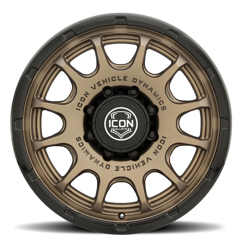 ICON Alloys Rancho Satin Bronze w/ Gloss Black Lip 20x9 8x180 12mm Offset 5.5" BS