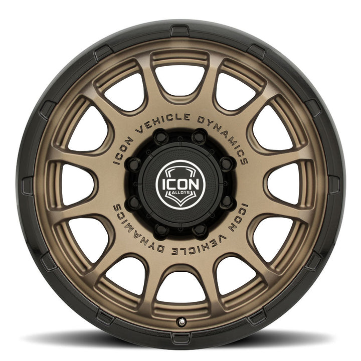 ICON Alloys Rancho Satin Bronze w/ Gloss Black Lip 20x9 8x180 12mm Offset 5.5" BS