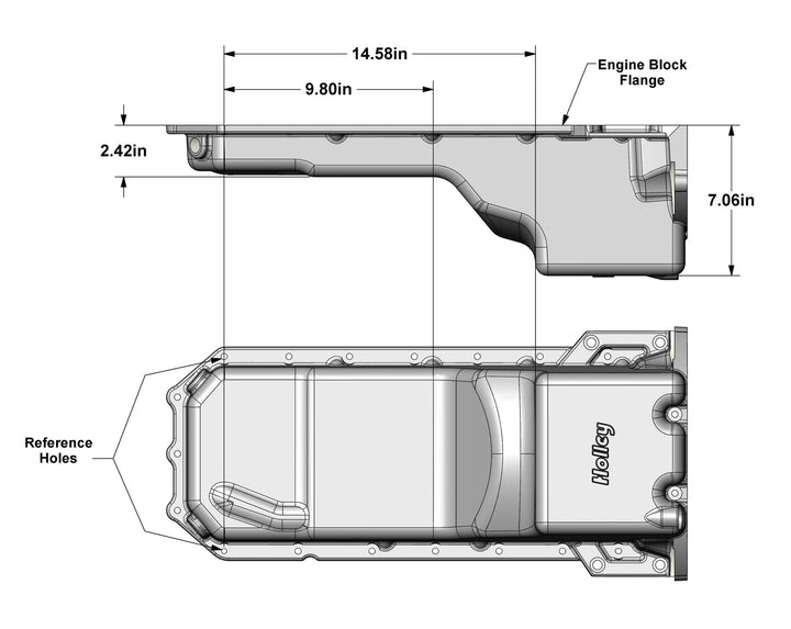 Holley Gen III Hemi Swap Oil Pan - Rear-Sump - Natural - VVT | SKU 302-76
