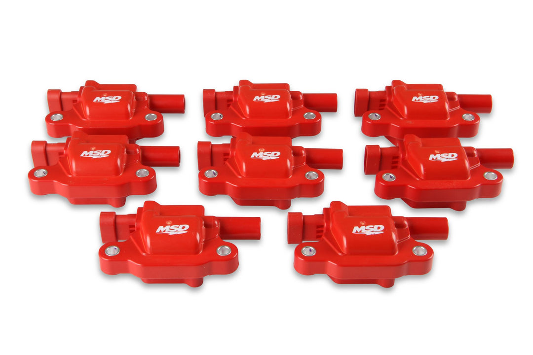 MSD Ignition Coil - Blaster Series - LS2/LS3/LS4/LS7/LS9 Engines - Red - 8-Pack | SKU 82658