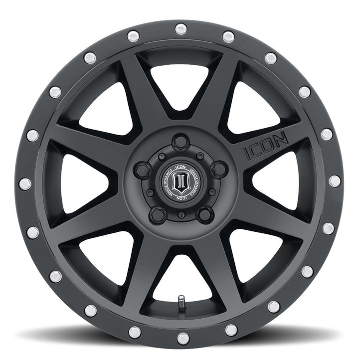 ICON Alloys Rebound Satin Black 17x8.5 5 X 4.5 0MM Offset 4.75" BS (1817856547SB)