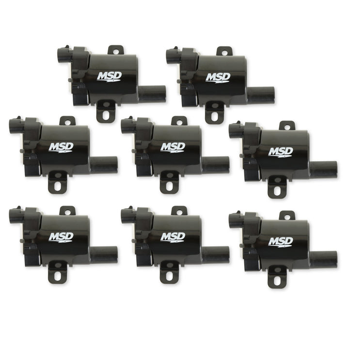 MSD Ignition Coil - Blaster Series - L-Series Truck Engine - Black - 8-Pack | SKU 826383