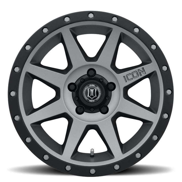 ICON Alloys Rebound Titanium 17x8.5 5x4.5 0mm Offset 4.75" BS (1817856547TT)