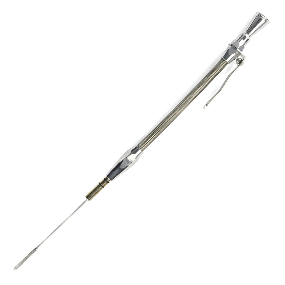 Lokar Hi-Tech Flexible Engine Dipstick - 1986-95 Ford 302 5.0L Push into Block Driver's Side