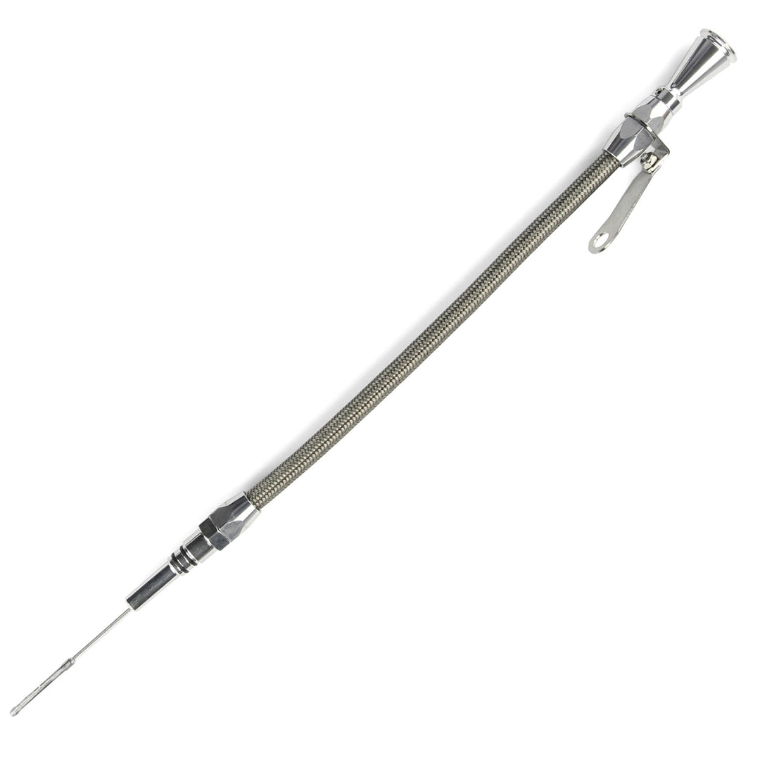 Lokar Hi-Tech Flexible Engine Dipstick - 1962-67 Chevy II V-8 283/327 Push into Passenger's Side/Front Sump