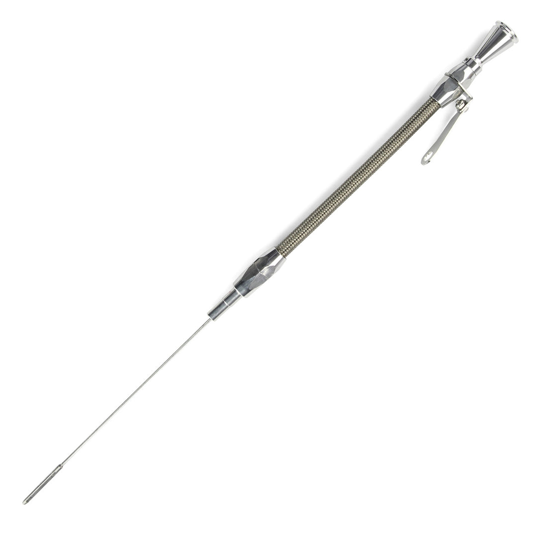 Lokar Hi-Tech Flexible Engine Dipstick - Ford FE Push into Block/Front Sump