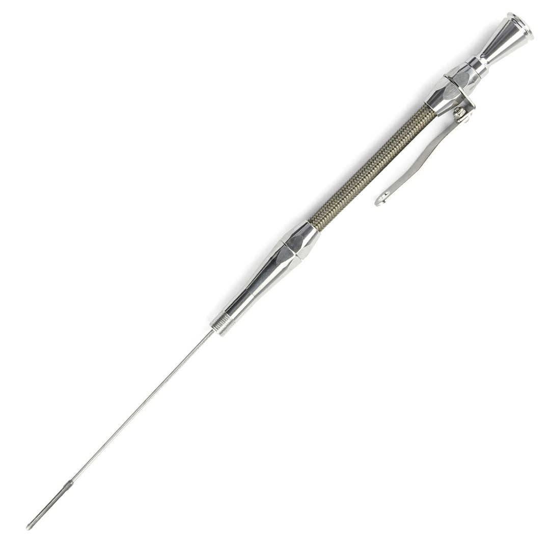 Lokar Hi-Tech Flexible Engine Dipstick - 1937-53 Ford Flathead V8 Screw into Pan 1/2"-20