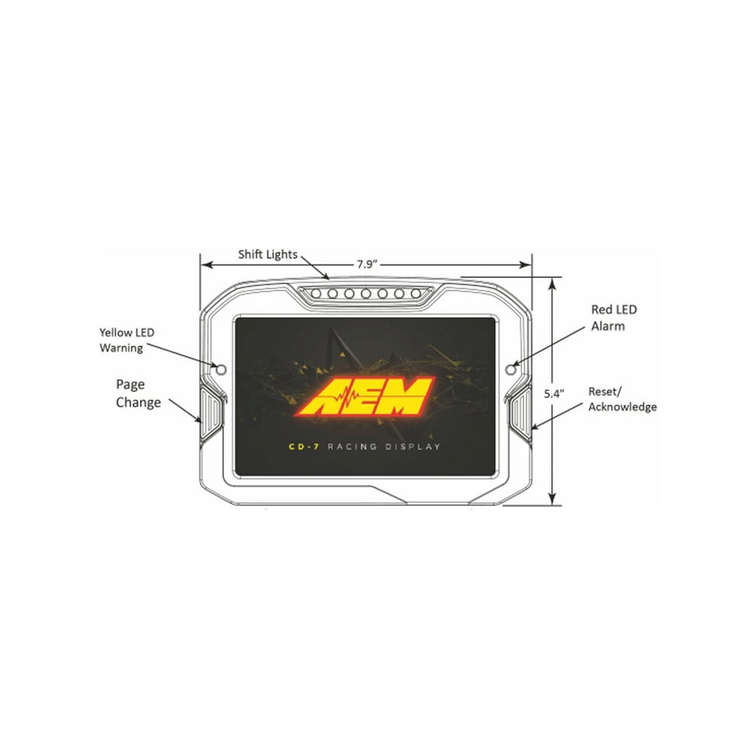 AEM CD-7 Carbon Non-Logging/ Non-GPS Display | SKU 30-5700