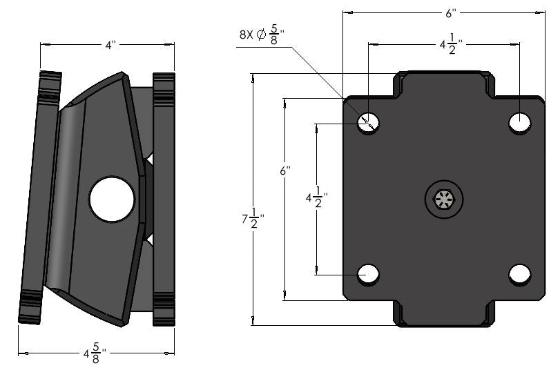 BulletProof Heavy Duty Road Suppressor Flat Plate to Flat Plate Mount (HDF2FSUPP)