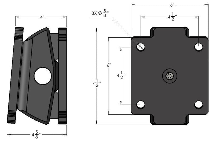 BulletProof Heavy Duty Road Suppressor Flat Plate to Flat Plate Mount (HDF2FSUPP)