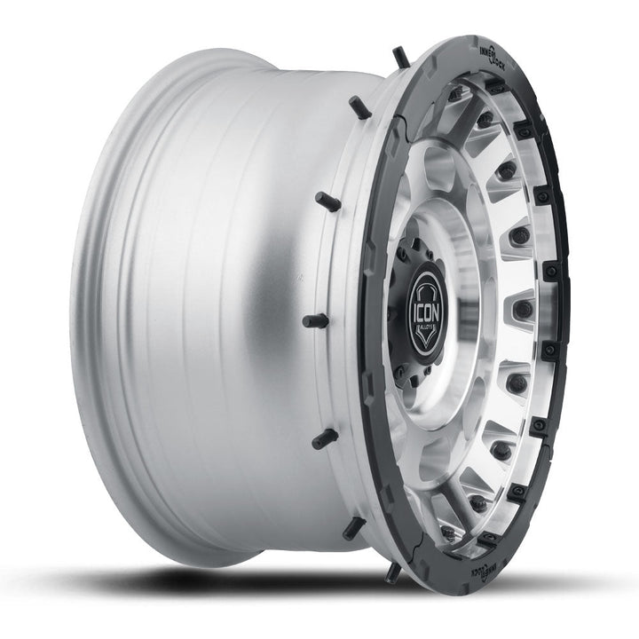 ICON Alloys Hammer Pro Silver Machined 17x8.5 5x150 25mm Offset 5.75" BS (21017855557SM)