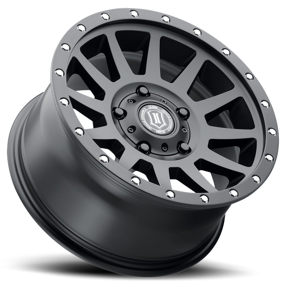 ICON Alloys Compression Satin Black 17x8.5 5x150 25mm Offset 5.75" BS (2017855557SB)