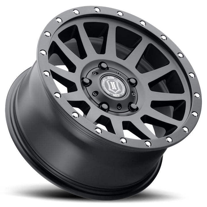 ICON Alloys Compression Satin Black 17x8.5 5x150 25mm Offset 5.75" BS (2017855557SB)