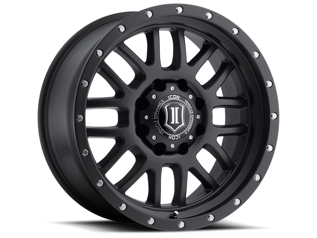 ICON Alloys Alpha Satin Black 20x9 8x180 12mm Offset 5.5" BS (1220908955SB)