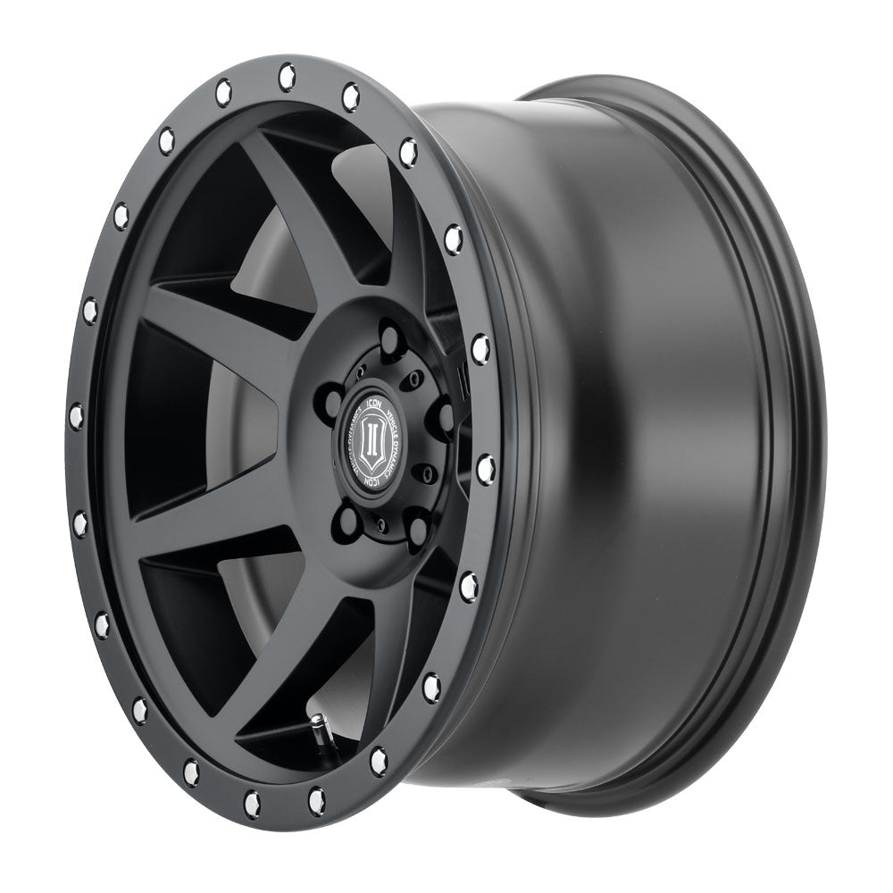 ICON Alloys Rebound Satin Black 17x8.5 5 X 4.5 0MM Offset 4.75" BS (1817856547SB)