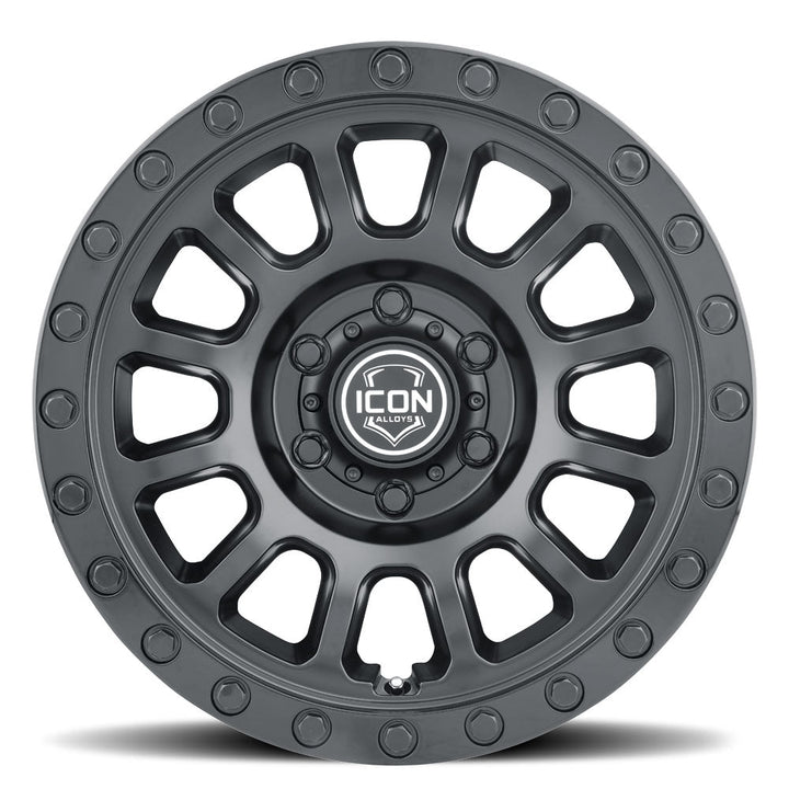 ICON Alloys Hulse Double Black 17x8.5 5 X 4.5 0mm Offset 4.75" BS (8017856547DB)