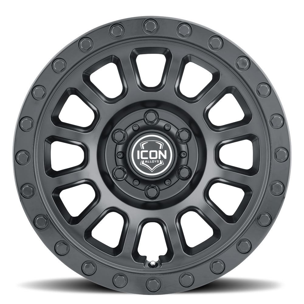 ICON Alloys Hulse Double Black 18x9 5x5 -12mm Offset 4.5" BS (8018907345DB)