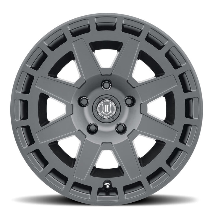 ICON Alloys Compass Satin Black 17x8.5 5x5 -6mm Offset 4.5" BS (3217857345SB)