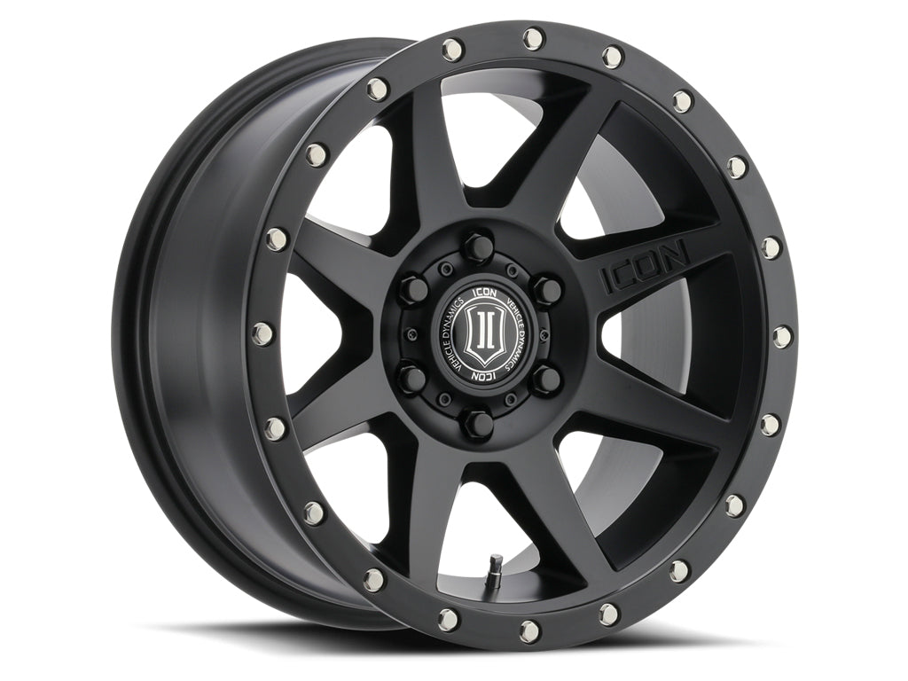 ICON Alloys Rebound Satin Black 18x9 5x5 -12mm Offset 4.5" BS (1818907345SB)