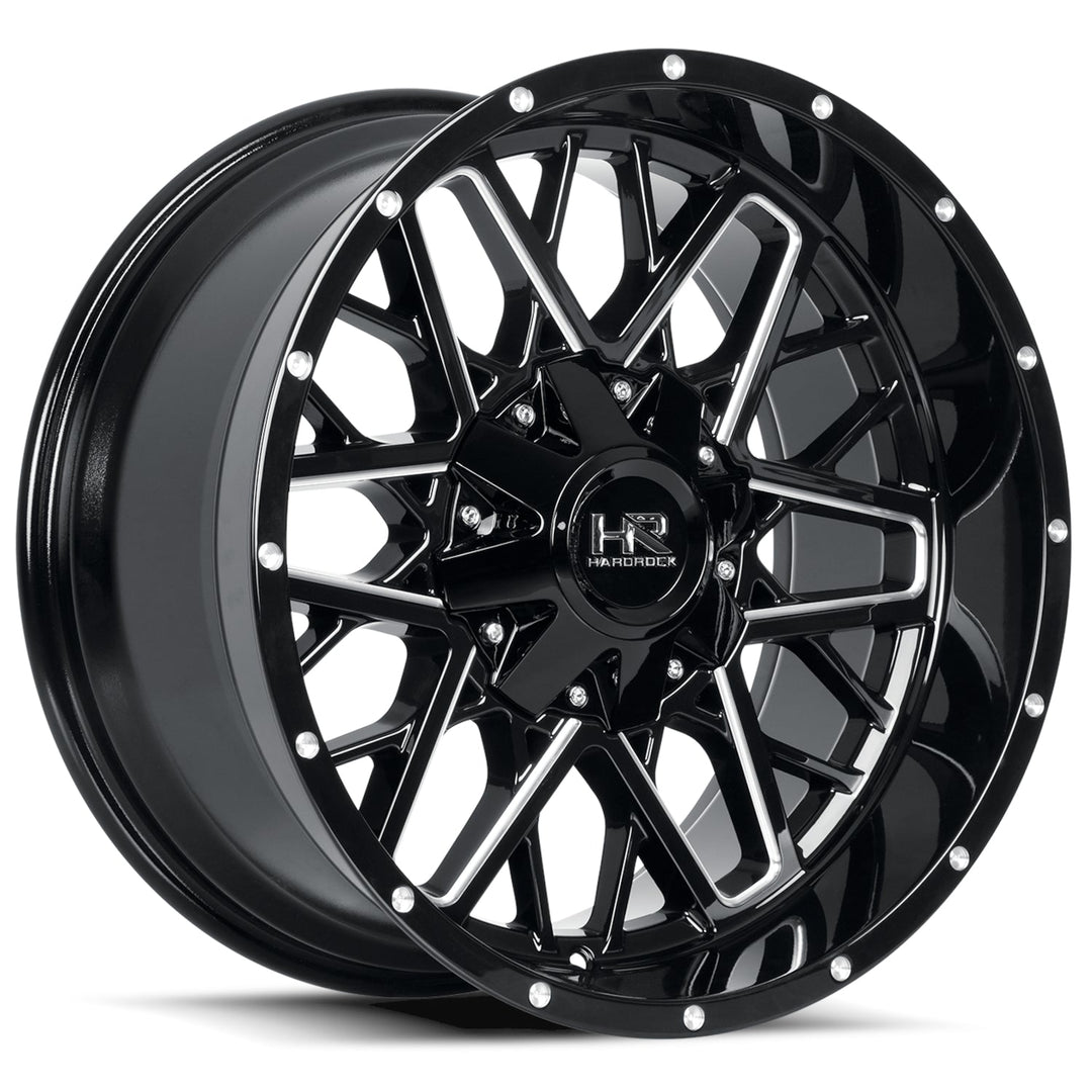 Hardrock Offroad Bomber | 20x9 | 6 On 120/139.7 | Offset 20 | Gloss Black with Milled Spokes | SKU H714-209094020GBM