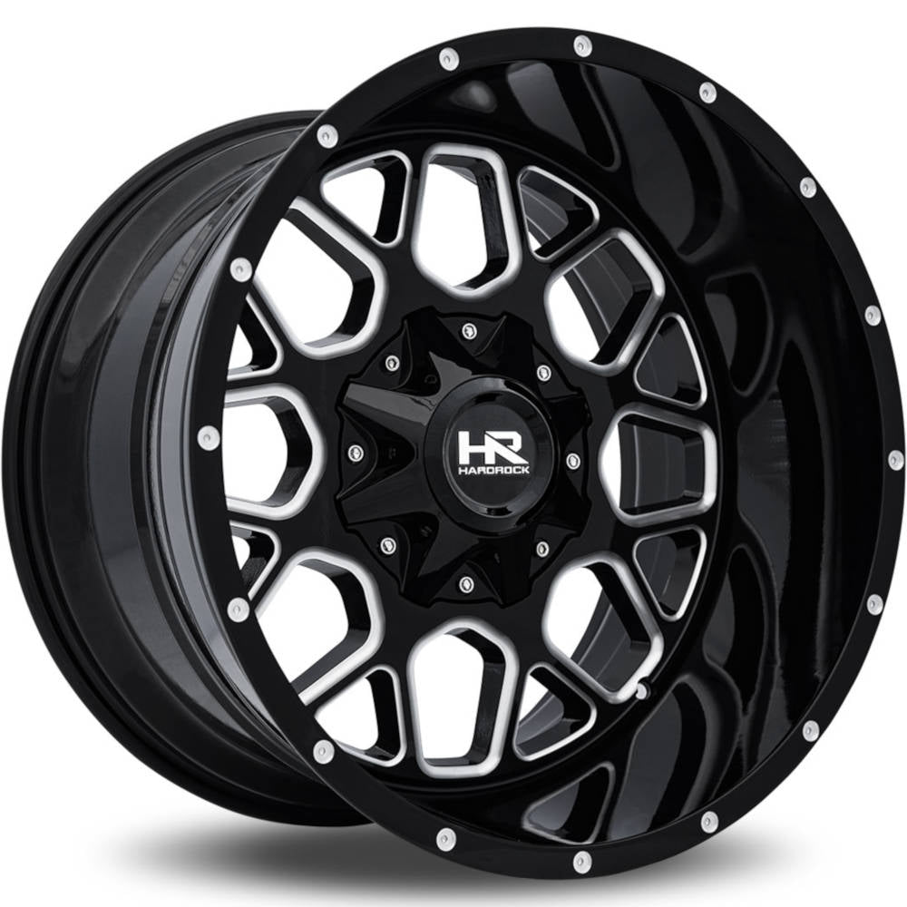 Hardrock Offroad Gunner | 20x10 | 5 On 127/139.7 | Offset -19 | Gloss Black with Milled Spokes | SKU H705-201052119GBM