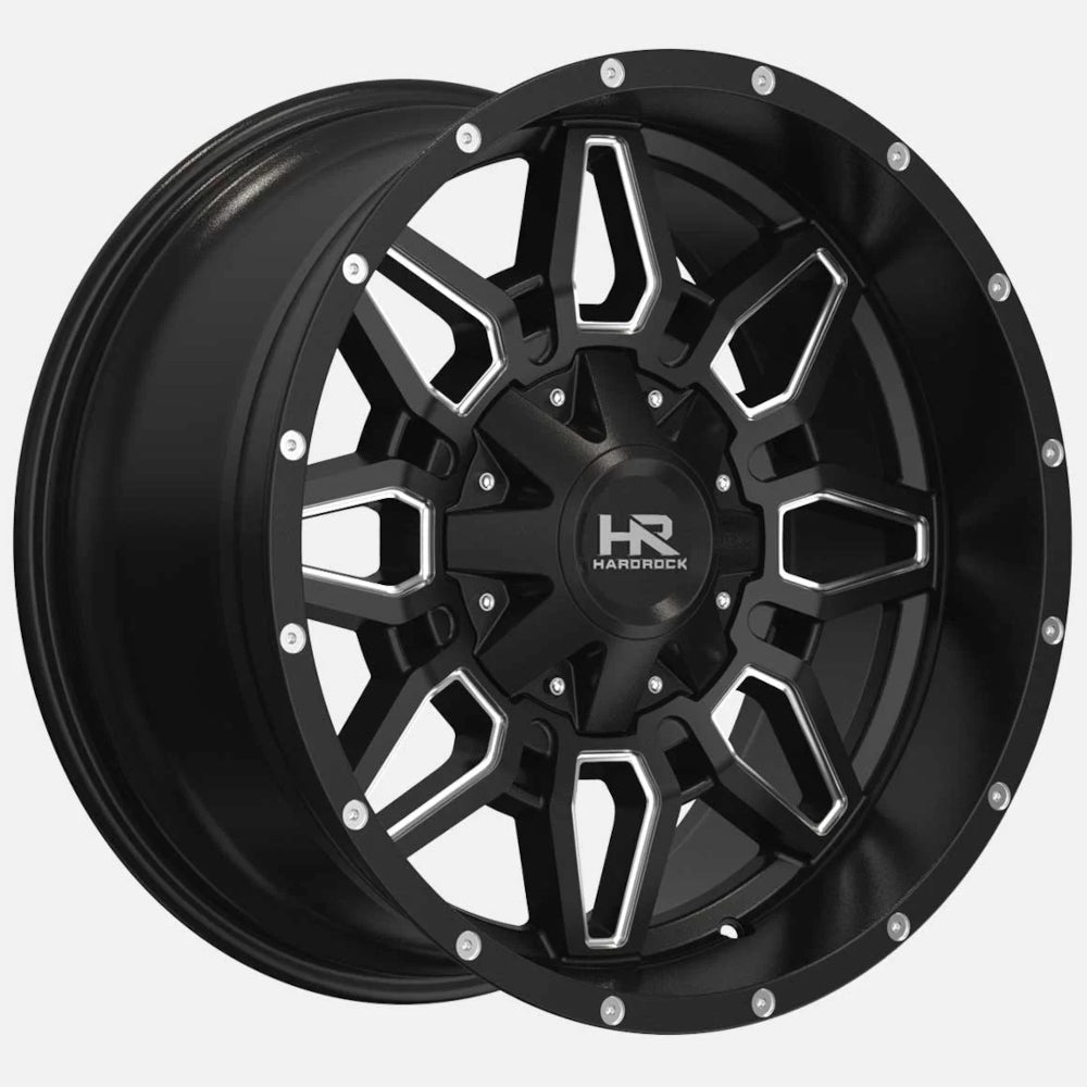 Hardrock Offroad Striker | 20x10 | 6 On 135/5.5 | Offset -19 | Gloss Black with Milled Spokes | SKU H718-201037119GBM