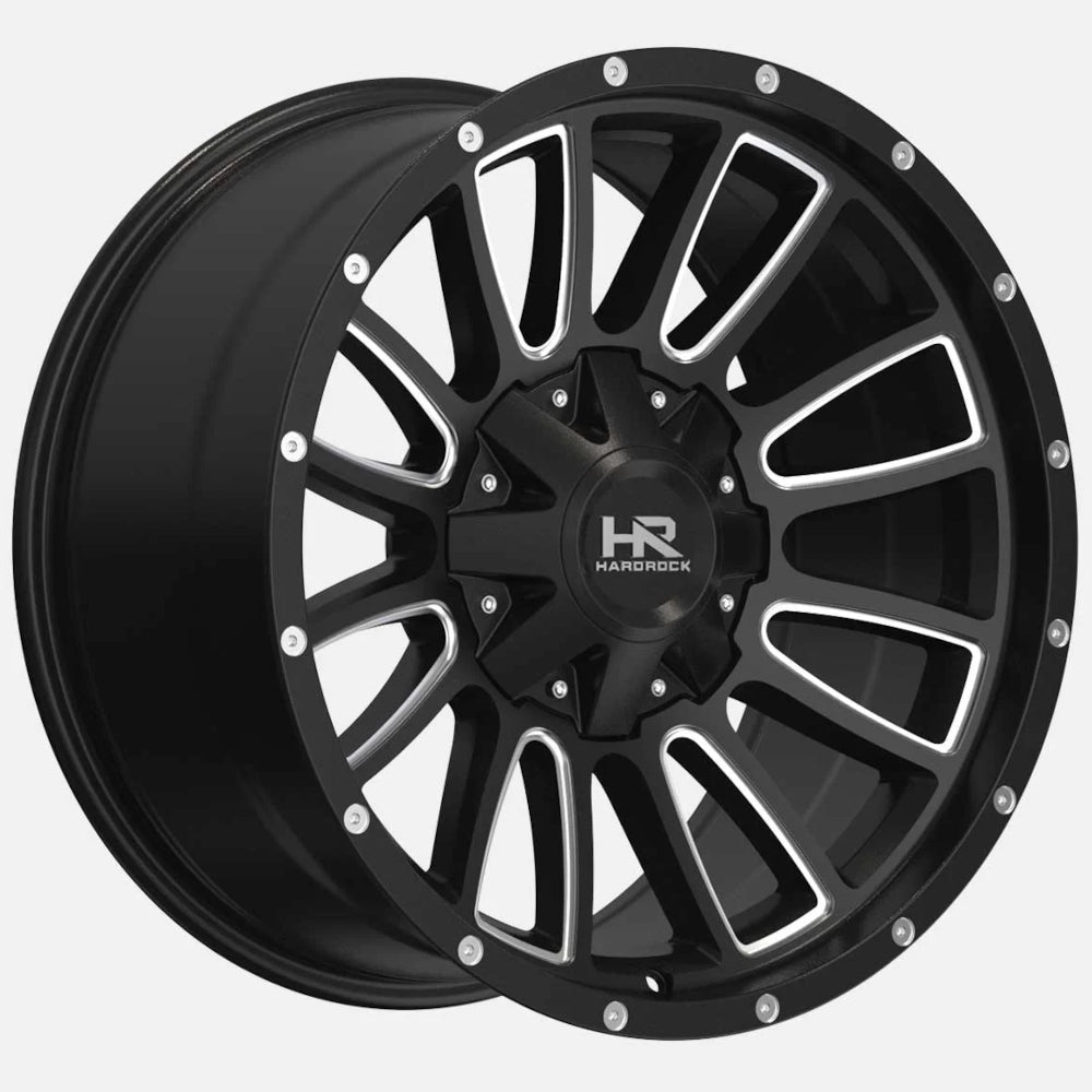 Hardrock Offroad Tactical | 20x9 | 8 On 165.1 | Offset 20 | Gloss Black with Milled Spokes | SKU H717-209081020GBM