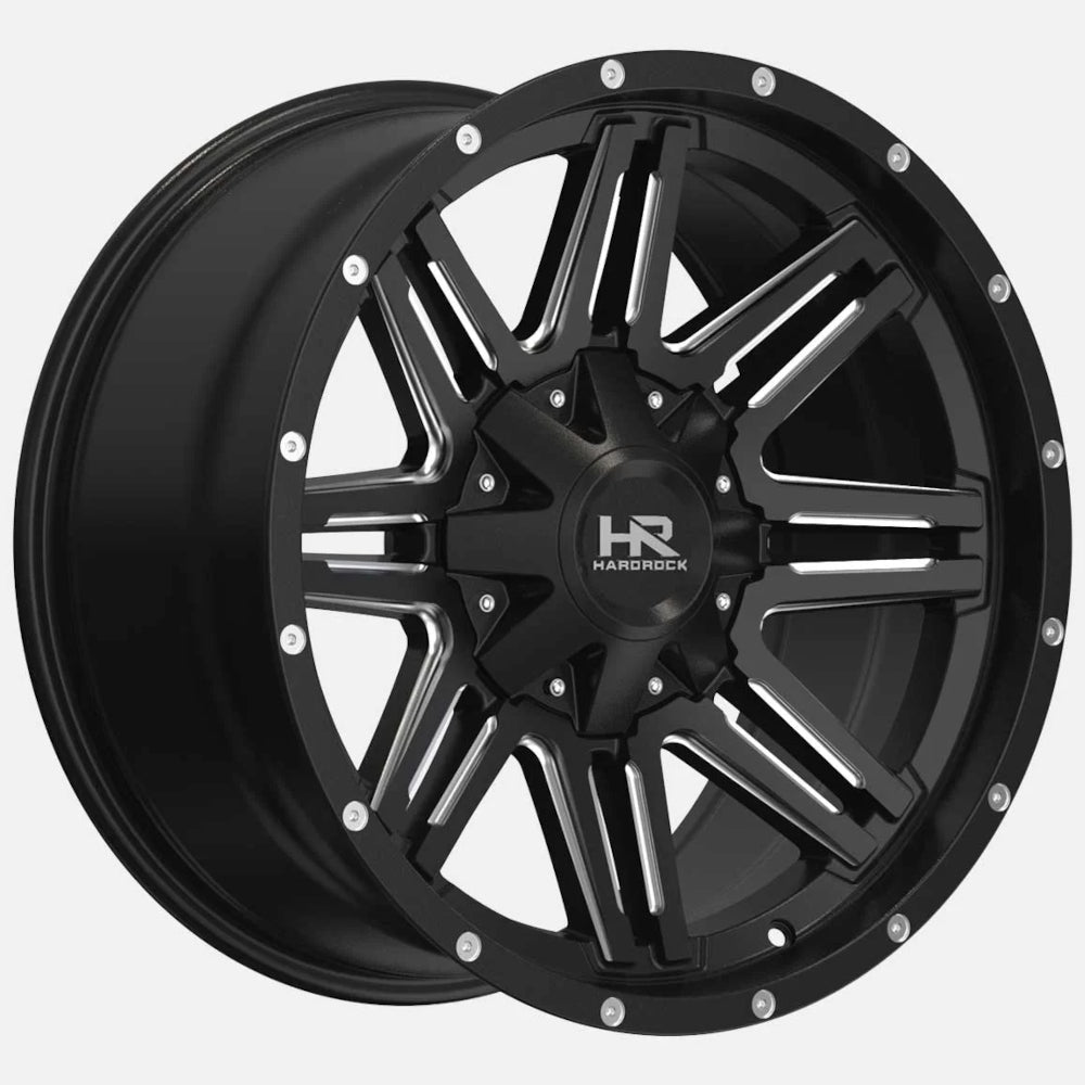 Hardrock Offroad Warrior | 20x9 | 5 On 139.7/150 | Offset 0 | Gloss Black with Milled Spokes | SKU H715-209097000GBM