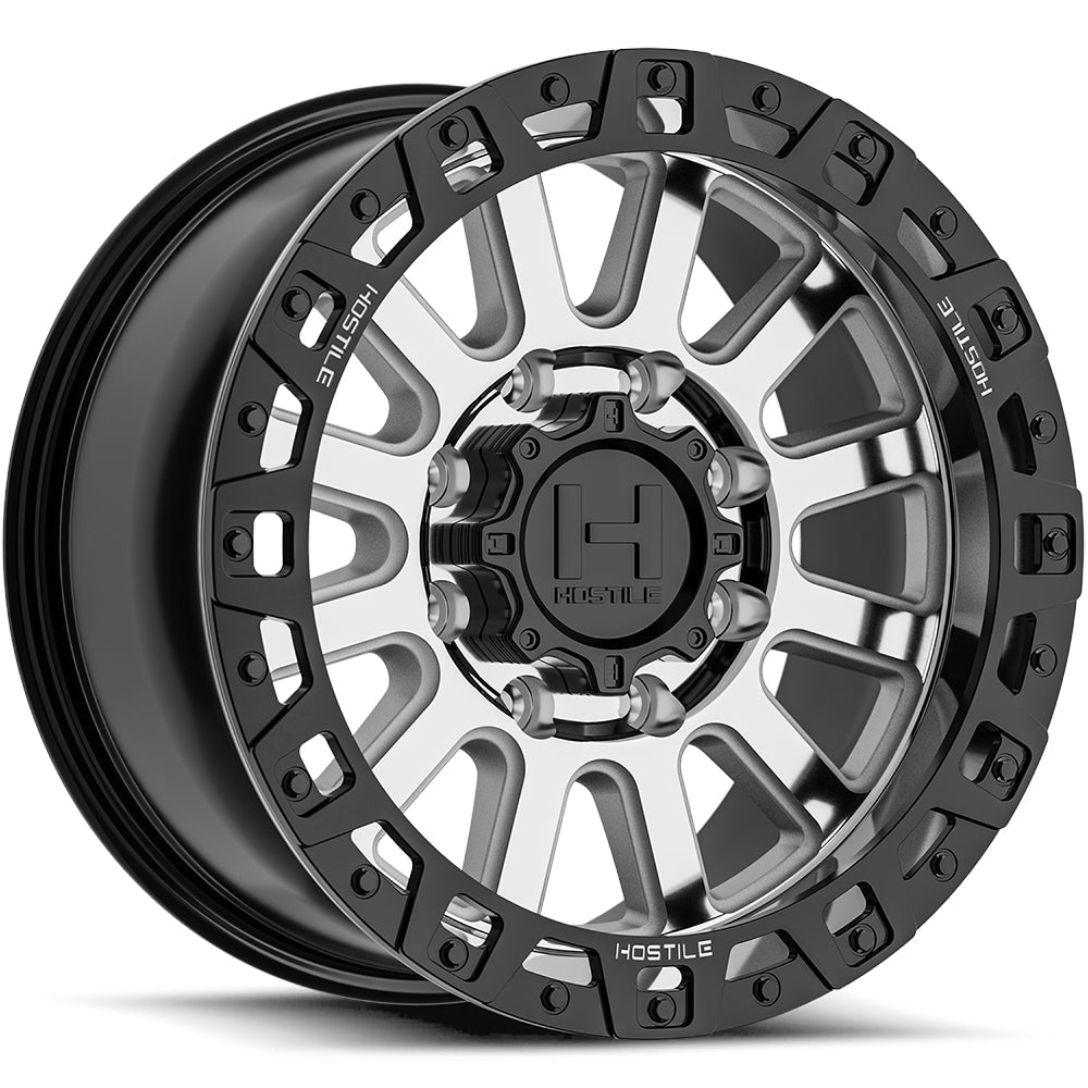 Hostile H139 Dominator | 20x9 | 8 On 170 | Offset 1 | Machined with Black Simulated Beadlock | SKU H139-2090817050M