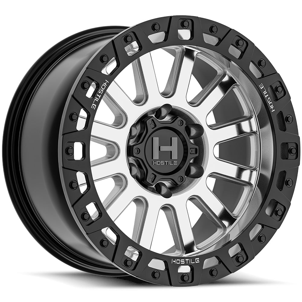 Hostile H139 Dominator | 20x9 | 6 On 139.7 | Offset 1 | Machined with Black Simulated Beadlock | SKU H139-2090655050M