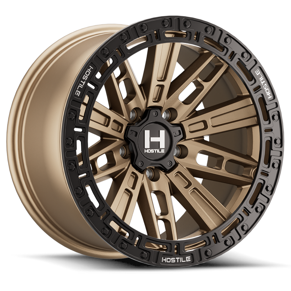 Hostile H129 Mojave | 17x9 | 5 On 127 | Offset 0 | Bronze with Black Simulated Beadlock | SKU H129-1790512750Z