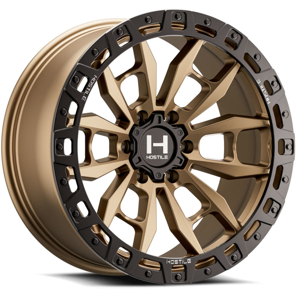 Hostile H130 Crandon | 17x9 | 6 On 139.7 | Offset 0 | Bronze with Black Simulated Beadlock | SKU H130-1790655050Z
