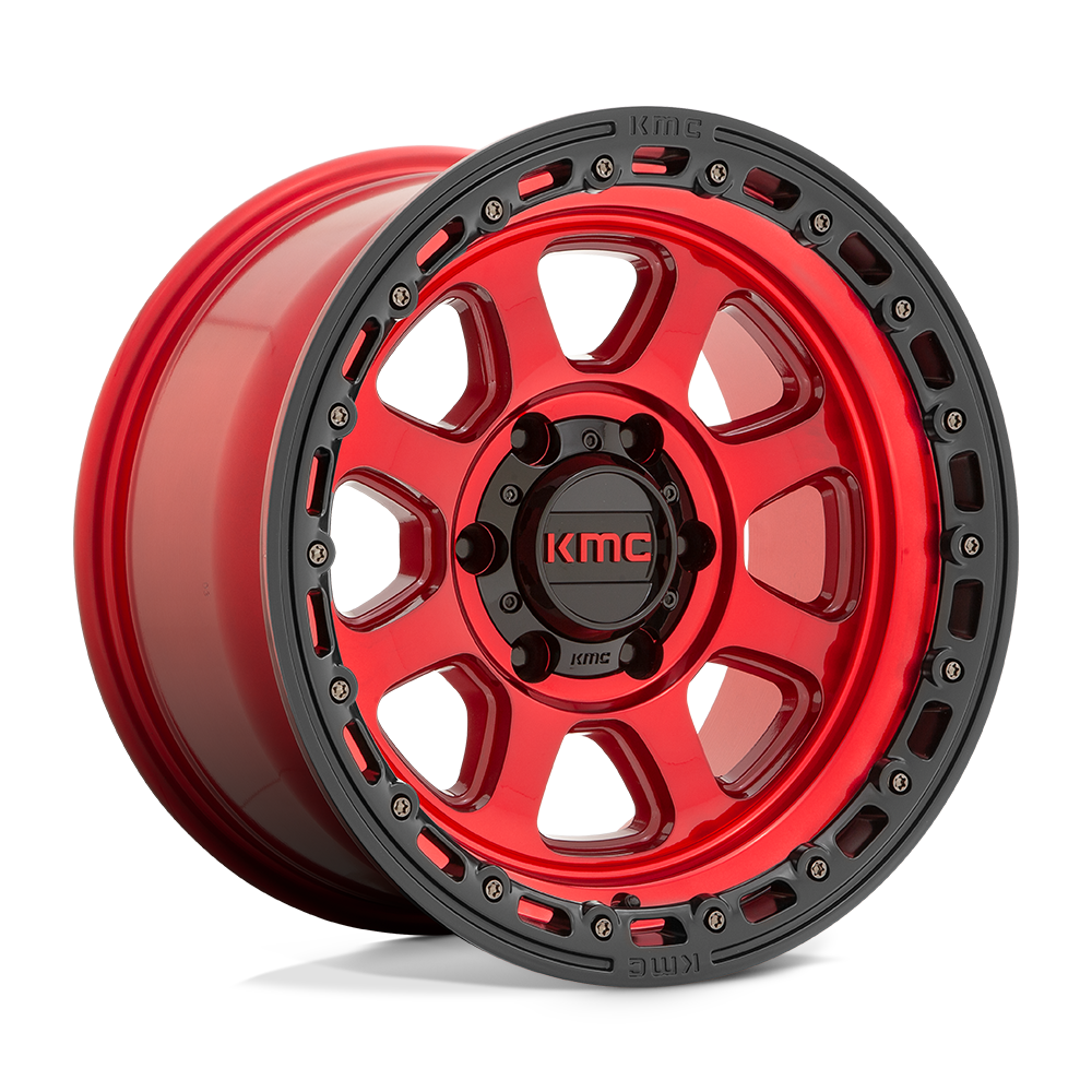 KMC KM548 Chase Wheel - Candy Red w/ Black Lip