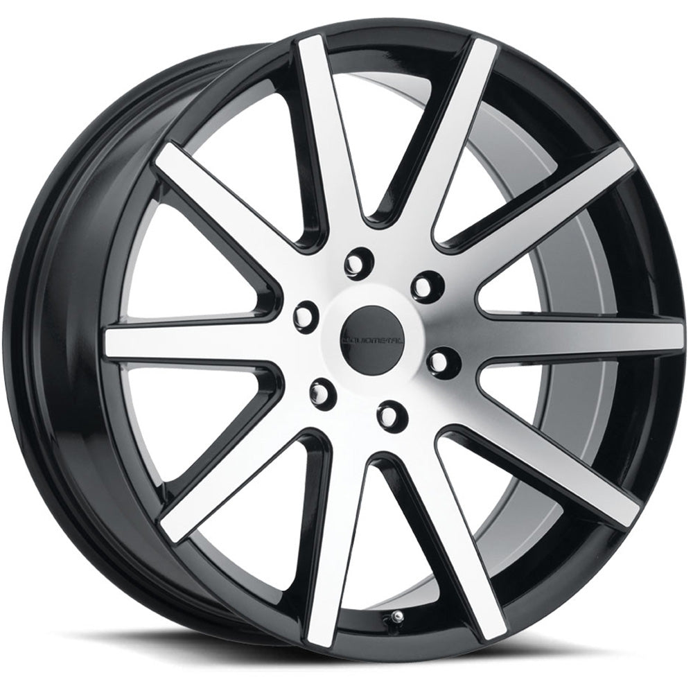 Liquid Metal Blade | 20x9 | 6 On 139.7 | Offset 18 | Gloss Black with Machined Spokes | SKU 38-2984B
