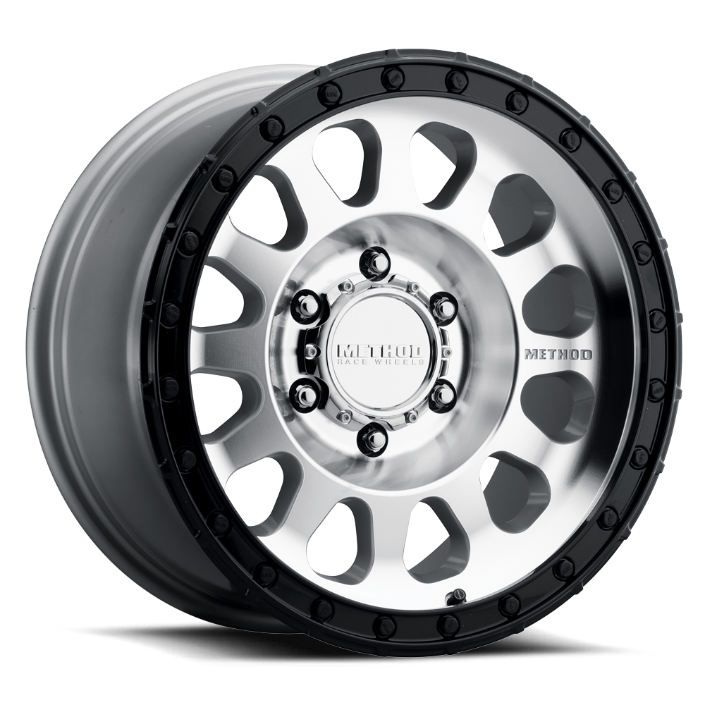 Method Race Wheels MR315 | 17x8.5 | 6 On 139.7 | Offset 0 | Machined Gloss Black Lip | Lip 1.65"