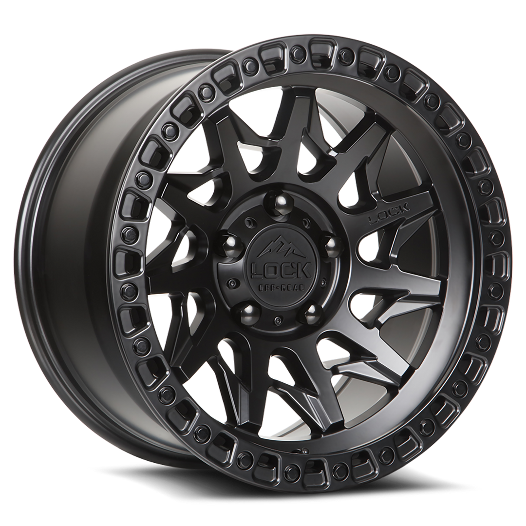 Lock Offroad Lunatic | 18x9 | 6 On 139.7 | Offset 1 | Matte Black with Matte Black Ring | SKU LUNATIC-8969MB1