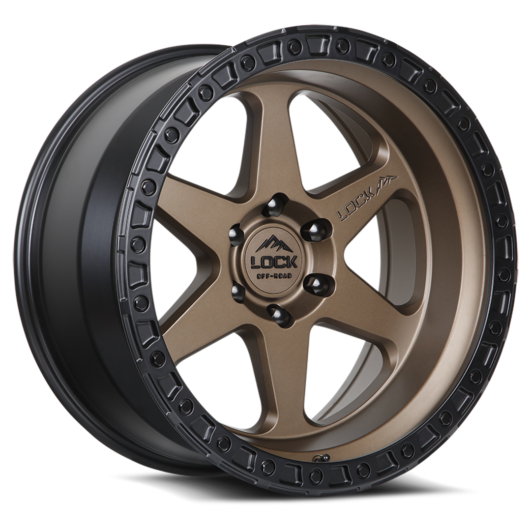 Lock Offroad Olympus | 20x9 | 6 On 139.7 | Offset 0 | Matte Desert Bronze with Matte Black Ring | SKU OLYMPUS-2969MRMBR