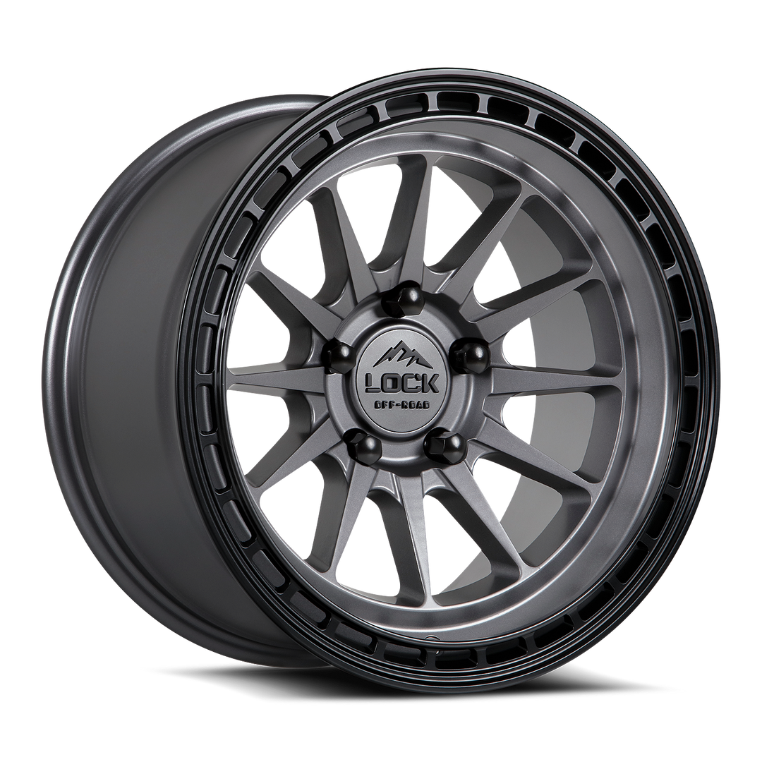 Lock Offroad Baja | 17x9 | 6 On 135 | Offset 0 | Matte Grey with Matte Black Ring | SKU BAJA-7963MGMBR