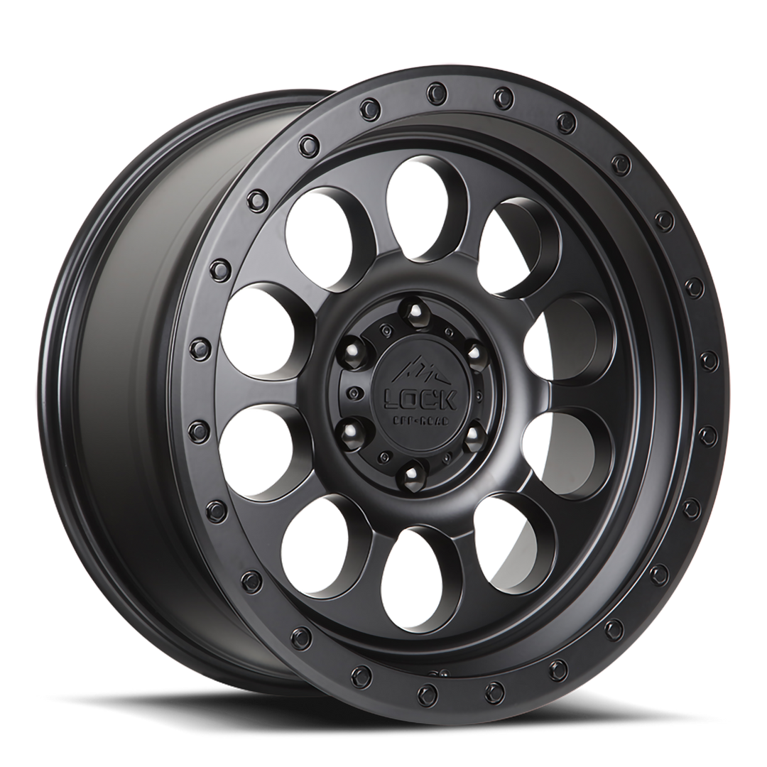 Lock Offroad 50CAL | 17x9 | 6 On 139.7 | Offset 0 | Matte Black with Matte Black Ring | SKU 50CAL-7969MB