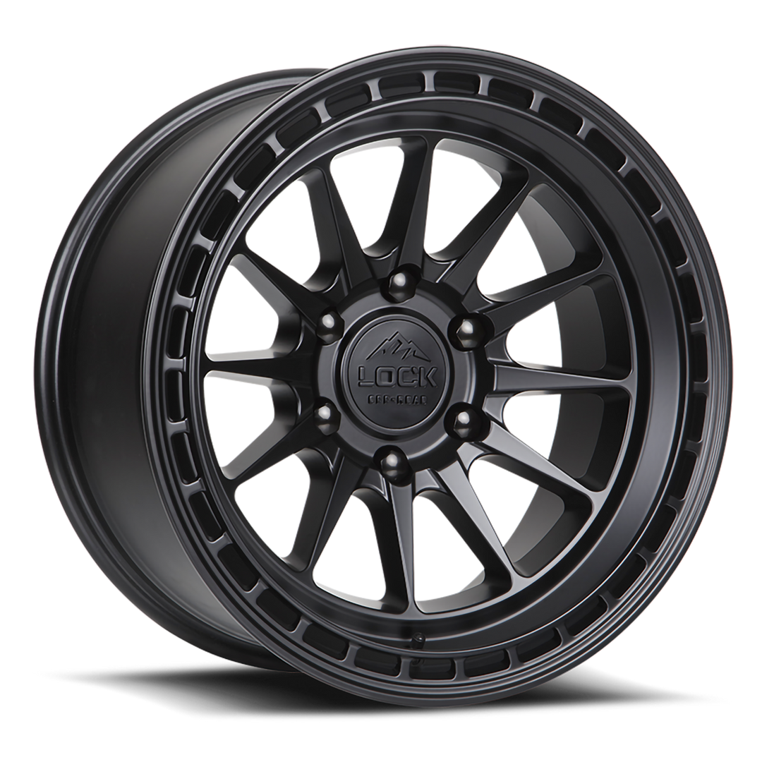 Lock Offroad Krawler | 17x9 | 6 On 139.7 | Offset 1 | Matte Black with Matte Black Ring | SKU KRAWLER-179069MB