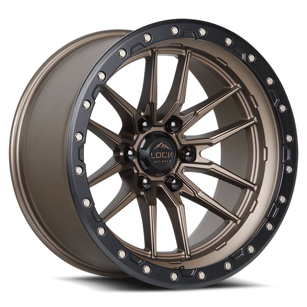 Lock Offroad Krawler | 18x9 | 6 On 139.7 | Offset 1 | Matte Bronze with Matte Black Ring | SKU KRAWLER-8969MRMBR1