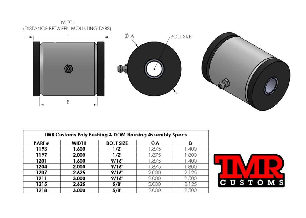 TMR Customs Poly Bushing & DOM Housing Assembly