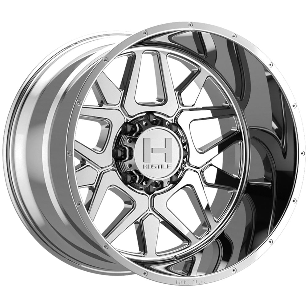 Hostile H128 Diablo | 24x14 | 8 On 170 | Offset -76 | Chrome | SKU H128-2414817045C