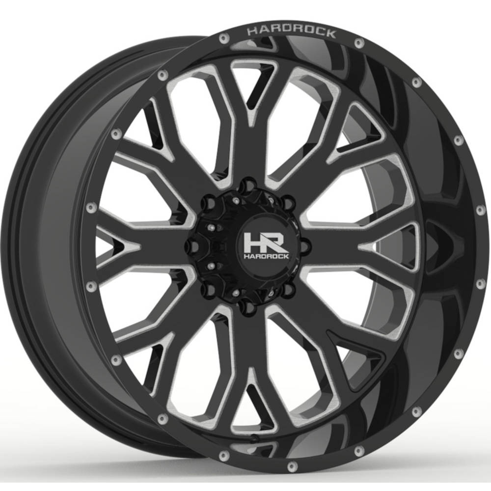Hardrock Offroad H504 Slammer Xposed | 26x14 | 6 On 139.7 | Offset -76 | Gloss Black with CNC Machined Detailing | SKU H504-261483176BM