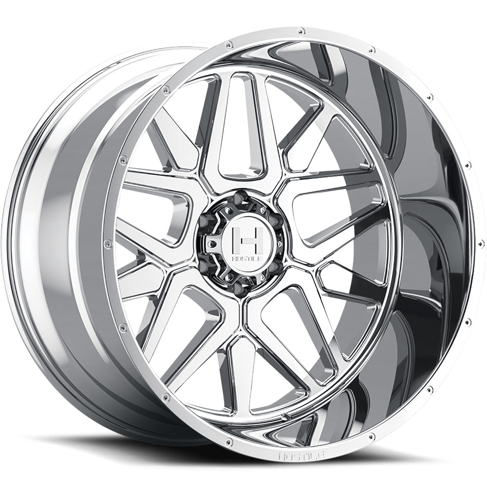 Hostile H128 Diablo | 22x10 | 6 On 135 | Offset -25 | Chrome | SKU H128-2210613545C