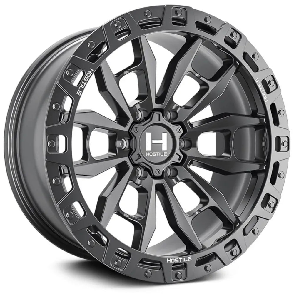 Hostile H130 Crandon-8 | 20x9 | 6 On 139.7 | Offset 1 | Satin Black with Simulated Beadlock | SKU H130-2090655050A