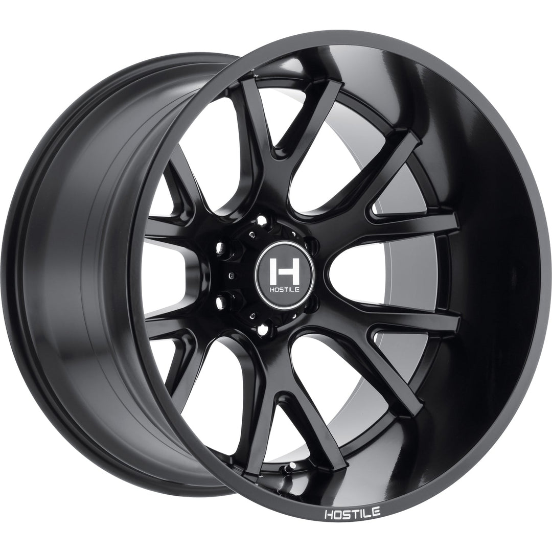 Hostile H113 Rage | 22x12 | 6 On 139.7 | Offset -44 | Satin Black | SKU H113-2212655047BB