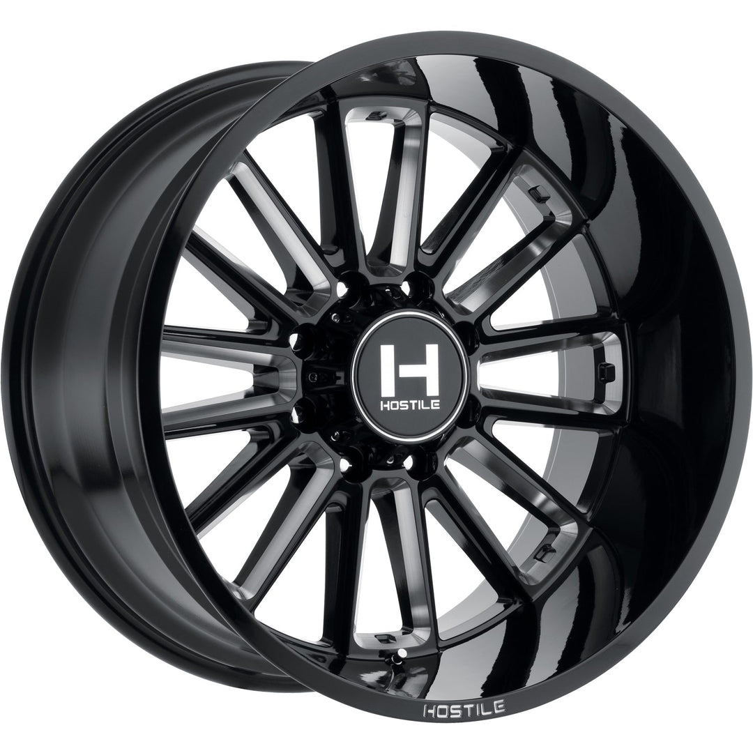 Hostile H115 Predator | 20x12 | 6 On 135 | Offset -44 | Gloss Black with Mill Cut Details | SKU H115-2012613547B